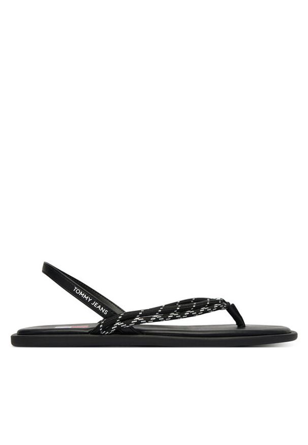 Tommy Jeans Sandały Tjw Casual Rope Sandal EN0EN02951 Czarny. Okazja: na co dzień. Kolor: czarny. Materiał: materiał. Styl: casual