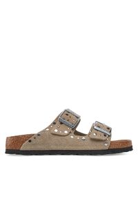 Birkenstock Klapki Arizona Rivet 1029390 Brązowy. Kolor: brązowy. Materiał: skóra, zamsz