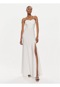 Rinascimento Sukienka wieczorowa CFC0019405002 Biały Regular Fit. Kolor: biały. Materiał: syntetyk. Styl: wizytowy