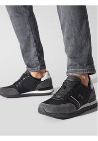 Trussardi Jeans - Trussardi Sneakersy 77A00473 Czarny. Kolor: czarny. Materiał: zamsz, skóra