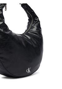 Calvin Klein Torebka Buckle Convertible Hobo Bag LV04F3446G Czarny. Kolor: czarny. Materiał: skórzane #5