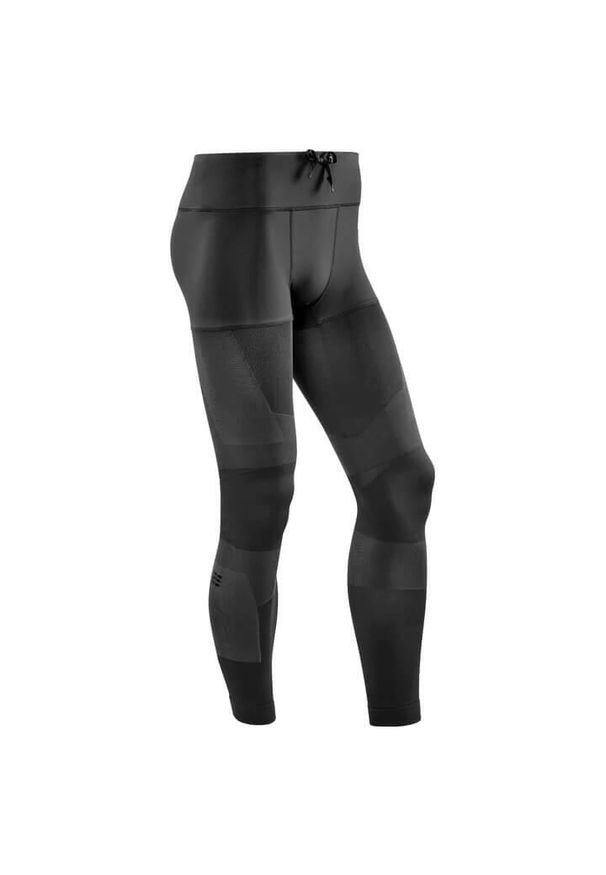 Długie spodnie kompresyjne sportowe CEP męskie. Kolor: czarny. Materiał: materiał. Sport: bieganie