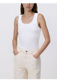 Reserved - Top z modalem - złamana biel. Materiał: dzianina, bawełna #1