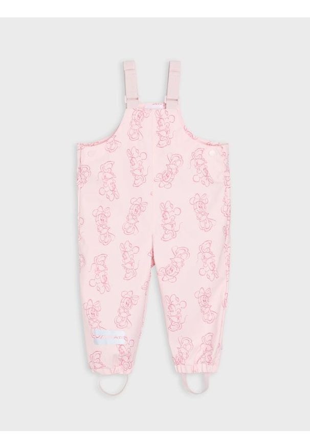 Sinsay - Spodnie przeciwdeszczowe z odblaskowymi elementami Minnie Mouse - różowy. Kolor: różowy. Wzór: motyw z bajki