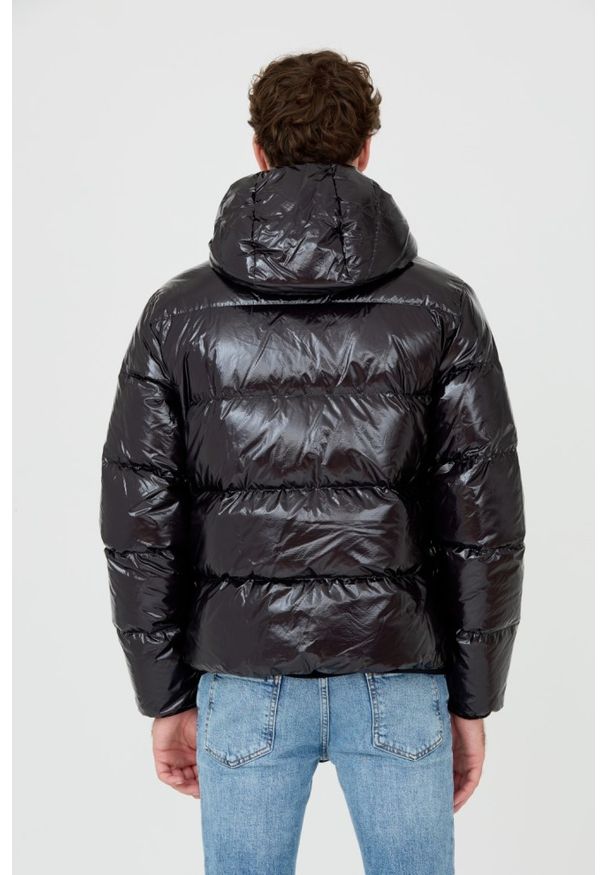 DSQUARED2 Czarna puchowa kurtka Puff Kaban. Kolor: czarny. Materiał: puch