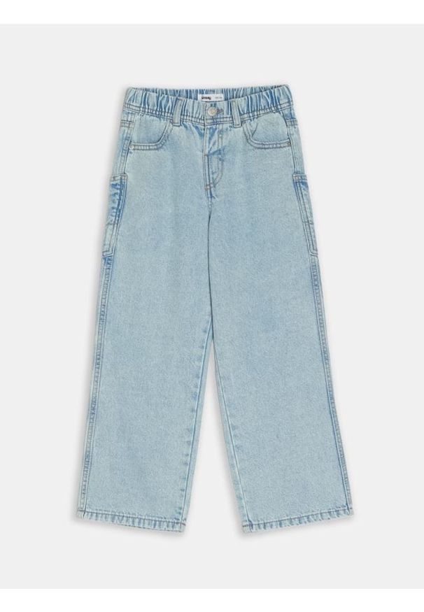 Sinsay - Jeansy z elastyczną gumą w pasie - niebieski. Kolor: niebieski