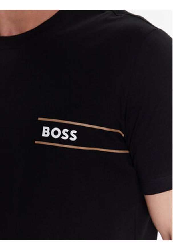 BOSS - Boss T-Shirt 50483644 Czarny Regular Fit. Kolor: czarny. Materiał: bawełna