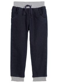 bonprix - Spodnie ocieplane na podszewce z dżerseju, średni stan. Kolor: niebieski. Materiał: jersey #1