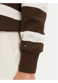 TOMMY HILFIGER - Tommy Hilfiger Bluza Script WW0WW45743 Brązowy Regular Fit. Kolor: brązowy. Materiał: bawełna #4