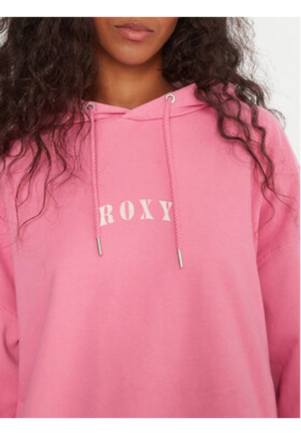 Roxy Bluza Lineup ERJFT05016 Różowy Oversize. Kolor: różowy. Materiał: bawełna