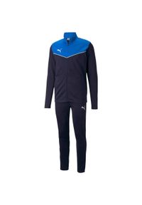 Puma - Dres Męski IndividualRISE. Kolor: niebieski. Materiał: dresówka