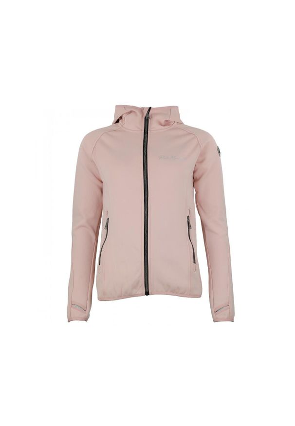 PEAK MOUNTAIN - Kurtka damska Peak Mountain Polarshel Acampowz. Kolor: różowy. Sport: turystyka piesza