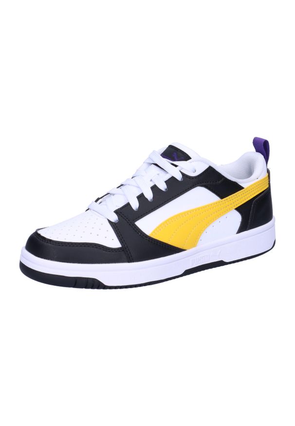 Buty do chodzenia damskie Puma 23 Rebound V6 Low Jr. Kolor: wielokolorowy, żółty, czarny. Materiał: materiał, syntetyk. Szerokość cholewki: normalna. Sport: turystyka piesza