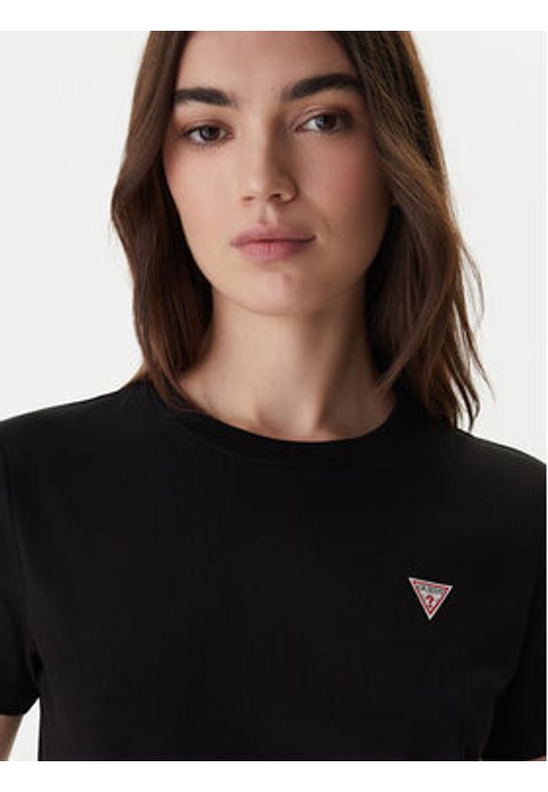 Guess Jeans T-Shirt W4YI10 J1314 Czarny Regular Fit. Kolor: czarny. Materiał: bawełna