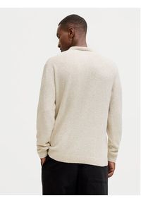 Jack & Jones Sweter Maverick 12286144 Beżowy Regular Fit. Kolor: beżowy. Materiał: bawełna