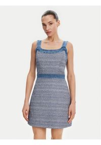 Guess Sukienka codzienna W5GK77 WH610 Niebieski Slim Fit. Okazja: na co dzień. Kolor: niebieski. Materiał: syntetyk, bawełna. Typ sukienki: proste. Styl: casual #1