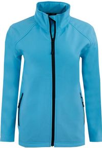 ZUMBA WEAR - Turkusowa Kurtka Softshell Damska - Komfort i Ochrona. Kolor: niebieski. Materiał: elastan, poliester
