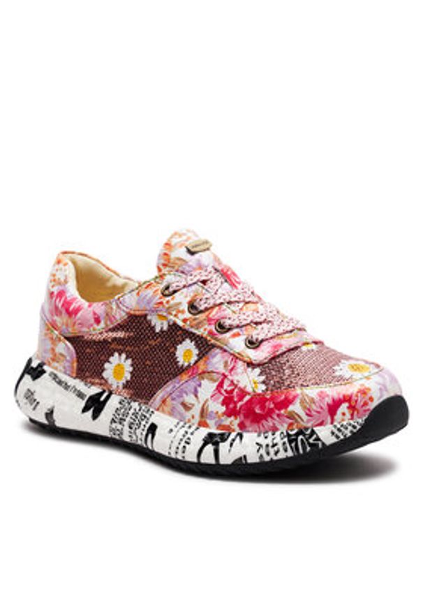 Laura Vita Sneakersy Burton 5 Kolorowy. Materiał: skóra. Wzór: kolorowy