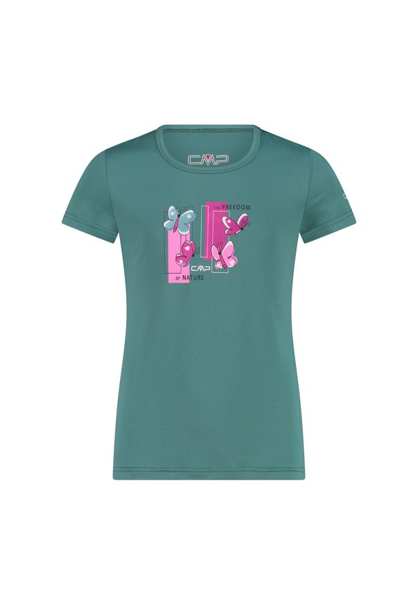 Koszulka dziecięca turystyczna CMP 31T8395. Kolor: turkusowy, niebieski, wielokolorowy. Sport: turystyka piesza