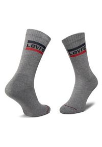 Levi's® Zestaw 2 par wysokich skarpet unisex 37157-0151 Szary. Kolor: szary. Materiał: materiał