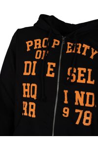 Diesel Bluza "Ginn Hood Zip" | A08697-0HAYT | Mężczyzna | Czarny. Okazja: na co dzień. Typ kołnierza: kaptur. Kolor: czarny. Materiał: poliester, bawełna. Wzór: jednolity, nadruk. Styl: casual, sportowy #4