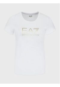 EA7 Emporio Armani T-Shirt 8NTT66 TJFKZ 0101 Biały Slim Fit. Kolor: biały. Materiał: bawełna