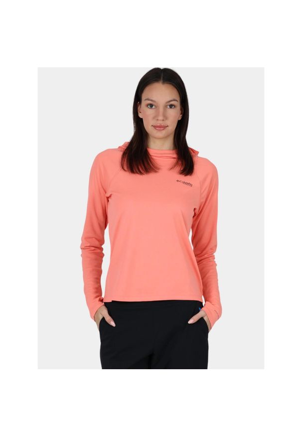 columbia - Koszulka sportowa damska Columbia Summit Valley. Typ kołnierza: kaptur. Kolor: czerwony. Długość rękawa: długi rękaw. Długość: długie. Styl: sportowy