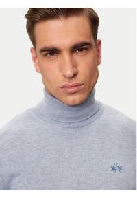 La Martina Golf ZMS019 YW091 Niebieski Regular Fit. Typ kołnierza: golf. Kolor: niebieski. Materiał: bawełna #2