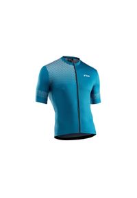 Koszulka rowerowa męska NORTHWAVE ORIGIN Jersey niebieska. Kolor: wielokolorowy, niebieski, szary. Materiał: jersey