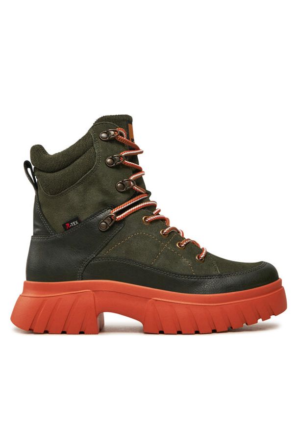 Rieker Revolution Lifestyle Botki W1871-54 Zielony. Kolor: zielony. Materiał: zamsz, skóra