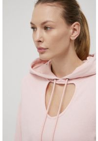 DKNY - Dkny bluza bawełniana DP1T8775 damska kolor różowy z kapturem gładka. Typ kołnierza: kaptur. Kolor: różowy. Materiał: bawełna. Wzór: gładki #4