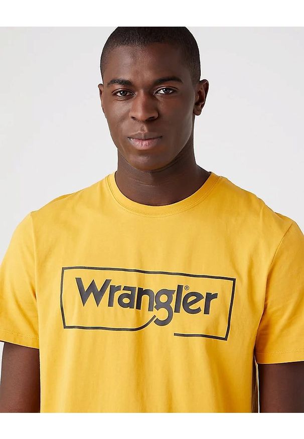 Wrangler - WRANGLER FRAME LOGO TEE MĘSKA KOSZULKA LOGO Golden Spice W70JD3X5O 112320765