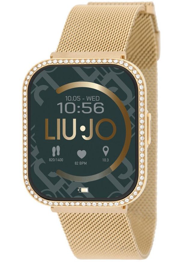 Liujo - Smartwatch damski LIU JO SWLJ100 różowe złoto bransoleta. Rodzaj zegarka: smartwatch. Kolor: wielokolorowy, różowy, złoty