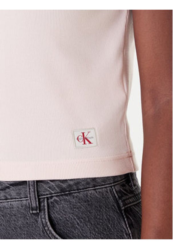 Calvin Klein Jeans T-Shirt LV047C910G Różowy Regular Fit. Kolor: różowy. Materiał: bawełna