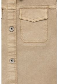 Mayoral kurtka jeansowa dziecięca kolor beżowy. Okazja: na co dzień. Kolor: beżowy. Materiał: jeans. Styl: casual