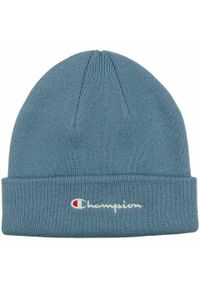 Champion - Czapka Z Haftowanym Logo. Kolor: niebieski. Wzór: haft