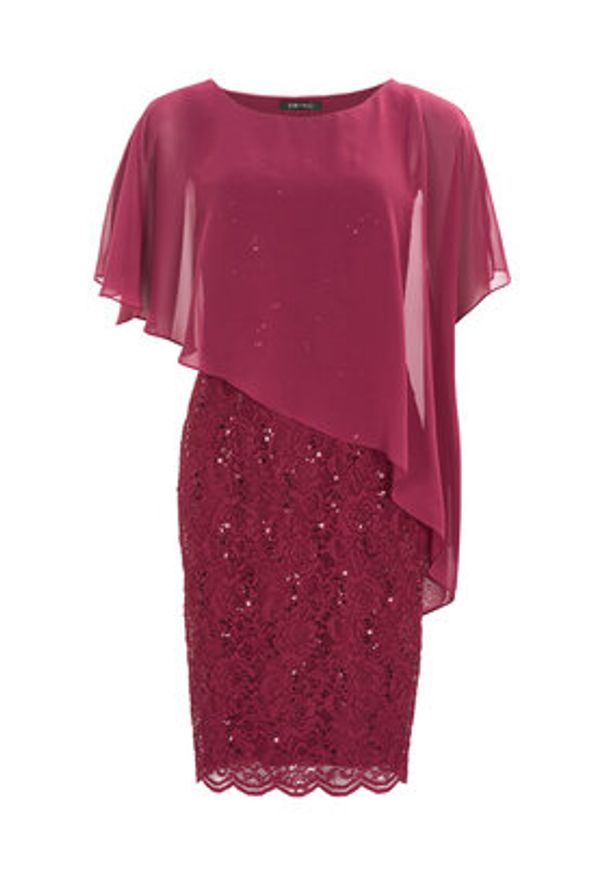 Swing Sukienka koktajlowa 77760410 Bordowy Regular Fit. Kolor: czerwony. Materiał: syntetyk. Styl: wizytowy