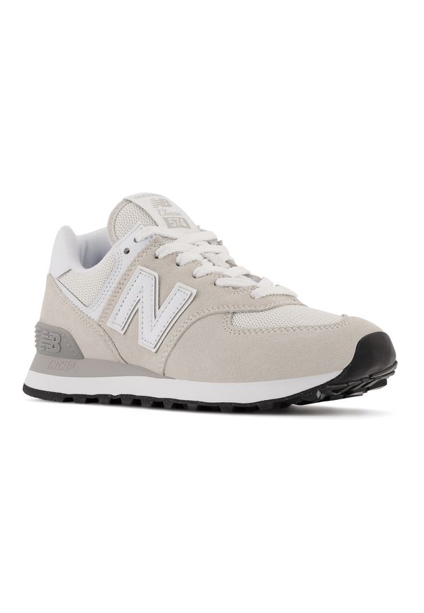 Buty damskie New Balance WL574EVW – beżowe. Okazja: na co dzień. Kolor: beżowy. Materiał: skóra, zamsz, materiał, guma. Szerokość cholewki: normalna. Model: New Balance 574