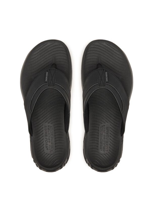 skechers - Skechers Japonki Street retro Jogger Sd 211359/BLK Czarny. Kolor: czarny. Materiał: skóra. Styl: street, retro