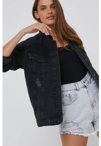 Answear Lab kurtka jeansowa damska kolor czarny przejściowa. Kolor: czarny. Materiał: jeans. Styl: wakacyjny #6