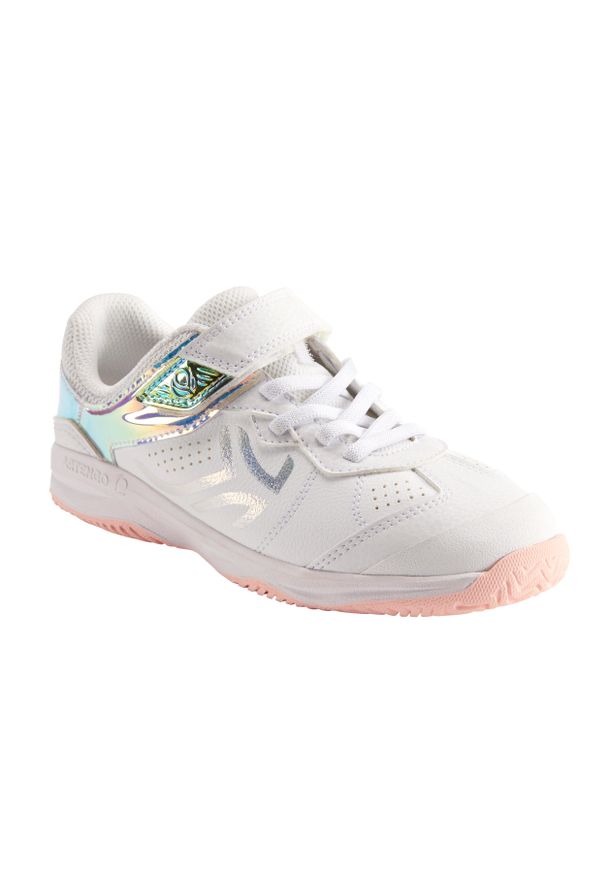 ARTENGO - Buty sportowe dla dzieci Artengo TS 160 JR. Okazja: na co dzień. Zapięcie: rzepy. Kolor: biały. Materiał: kauczuk. Szerokość cholewki: normalna