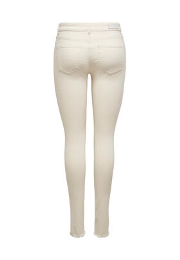 only - ONLY Jeansy 15218655 Écru Skinny Fit. Kolor: kremowy