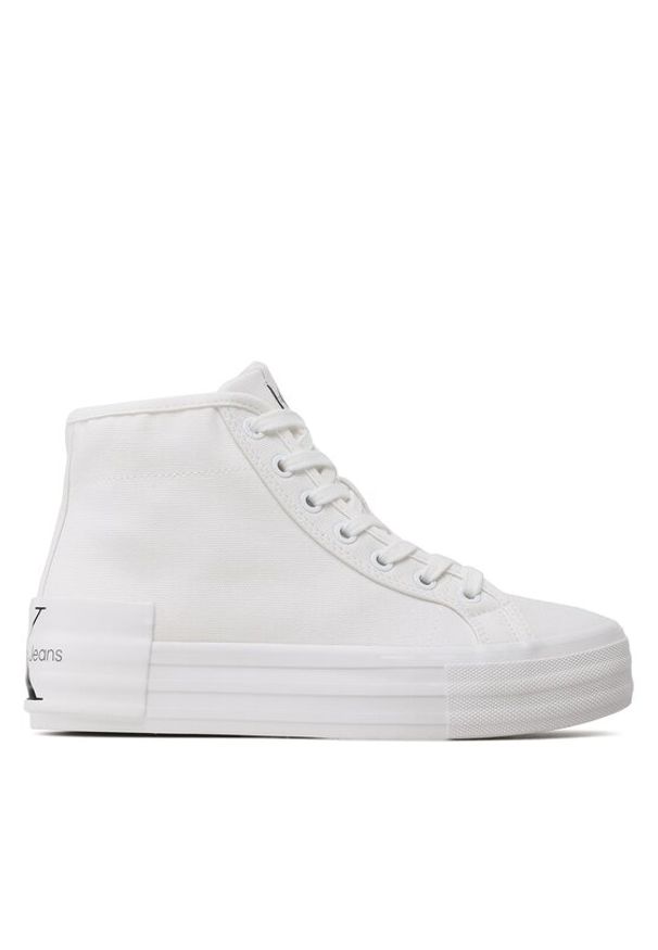 Calvin Klein Jeans Sneakersy Vulc Flatform Bold Essential YW0YW01031 Biały. Kolor: biały. Materiał: materiał