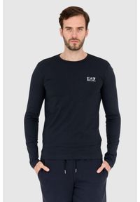 EA7 Emporio Armani - EA7 Granatowy longsleeve męski, Rozmiar M. Kolor: niebieski. Długość rękawa: długi rękaw. Długość: długie