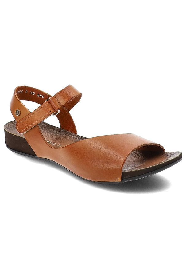 Brązowe Sandały Armodo Wygodne Obuwie Damskie. Kolor: brązowy. Materiał: skóra. Sezon: lato. Obcas: na obcasie. Styl: elegancki. Wysokość obcasa: niski