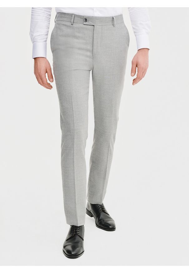 Pako Lorente - PAKO LORENTE - Szare spodnie ganiturowe. Kolor: szary. Materiał: poliester, elastan, wiskoza. Wzór: gładki. Sezon: wiosna, lato