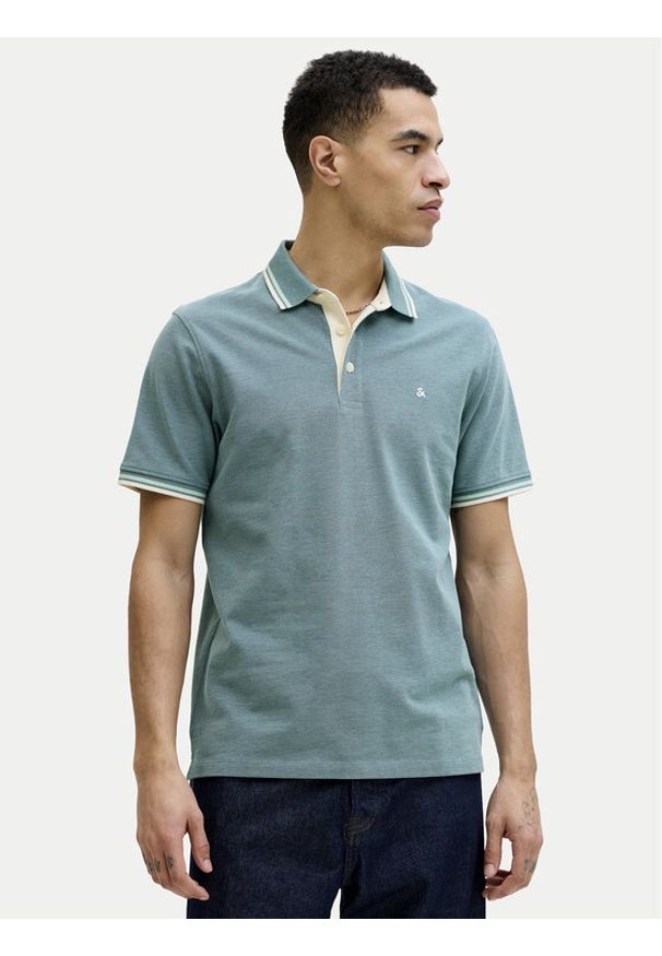 Jack & Jones Polo Paulos 12136668 Zielony Regular Fit. Typ kołnierza: polo. Kolor: zielony. Materiał: bawełna
