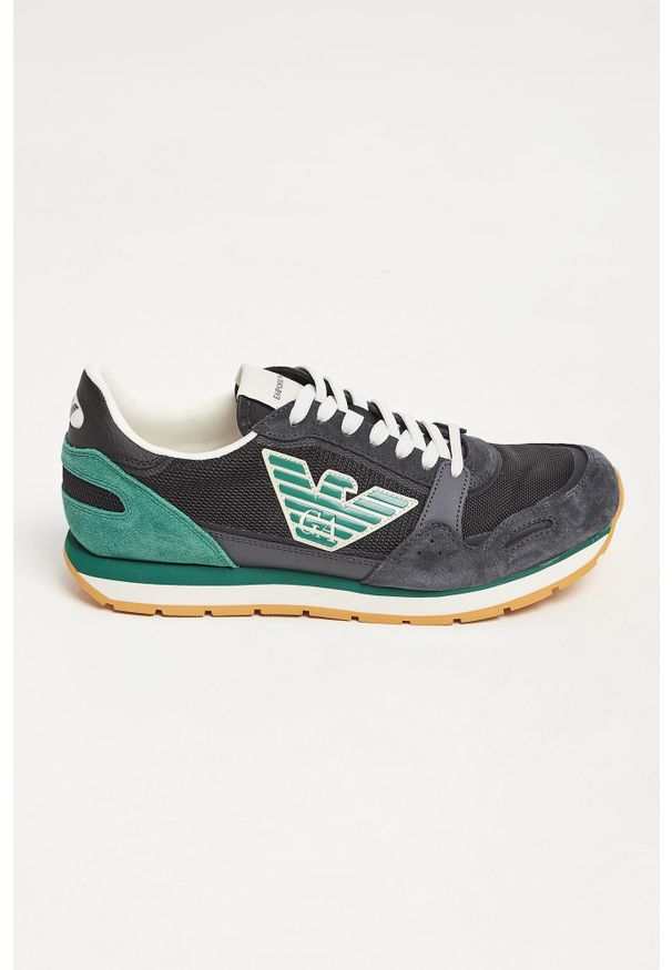 Emporio Armani - Sneakersy skórzane męskie EMPORIO ARMANI. Materiał: skóra