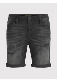 Jack & Jones - Jack&Jones Szorty jeansowe Rick Fox 12201634 Czarny Regular Fit. Kolor: czarny. Materiał: jeans, bawełna #7