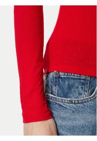 Tommy Jeans Bluzka Classic Logo DW0DW23248 Czerwony Slim Fit. Kolor: czerwony. Materiał: bawełna #4